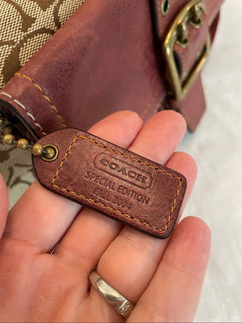 Coach Special Edition Fall 2004 Monogram Shoulder Style #7063 Burgundy Suede - Picture 5 of 17